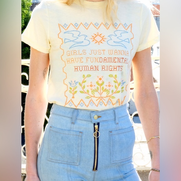 Stoned Immaculate Girls just want to have fundamental human rights tee - Picture 4 of 8